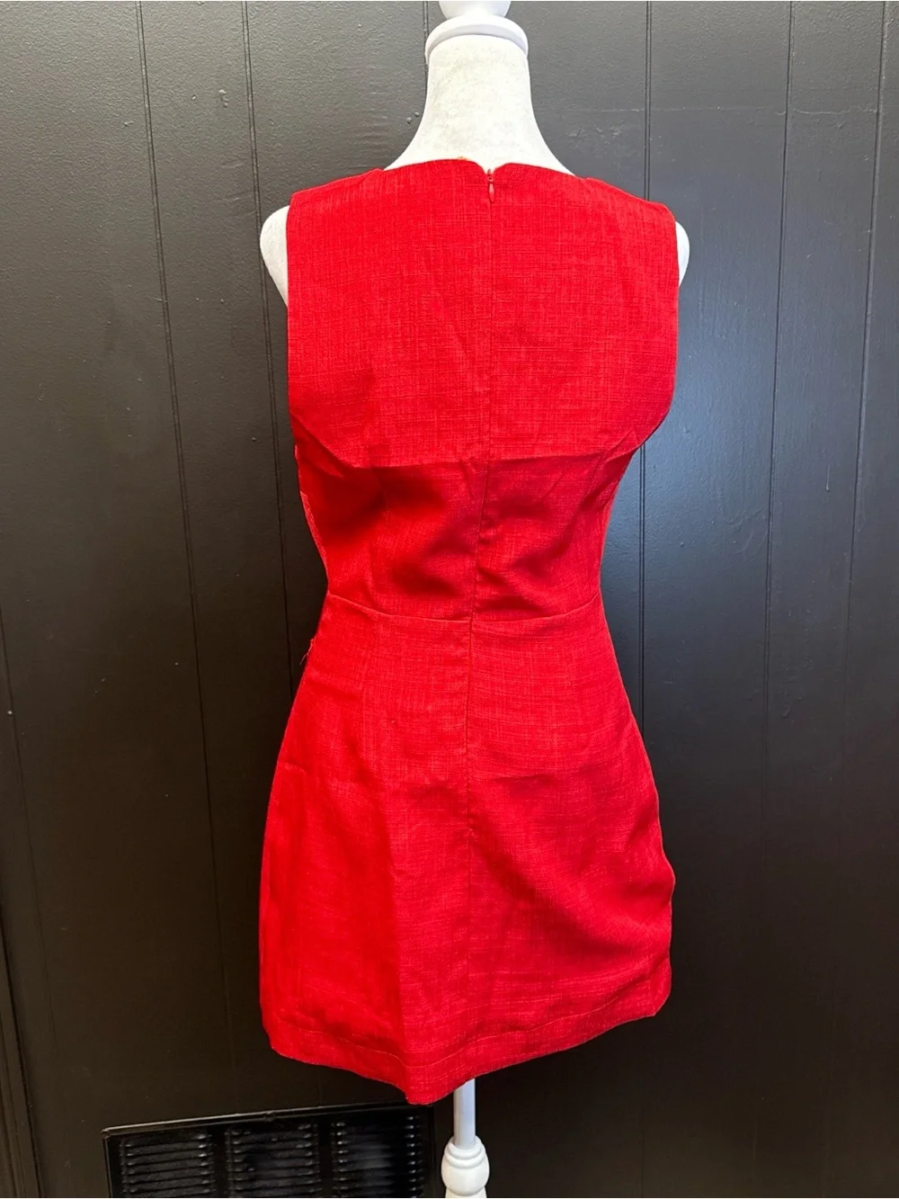RIHOAS Red V-Neck Mini Dress - Picture 4 of 5